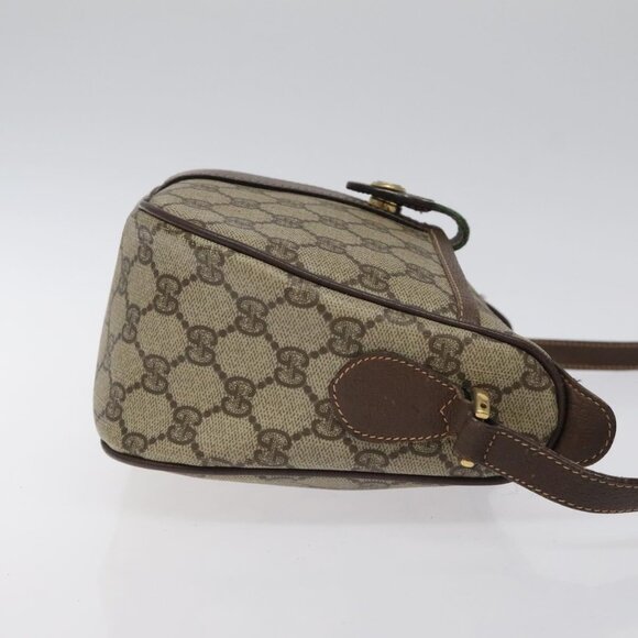 GUCCI GG Supreme Web Sherry Line Bag PVC Beige Gold 89 02 032 Auth th5867 - Picture 4 of 16